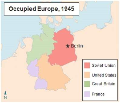 The map below shows germany after world war ii.  which statements accu