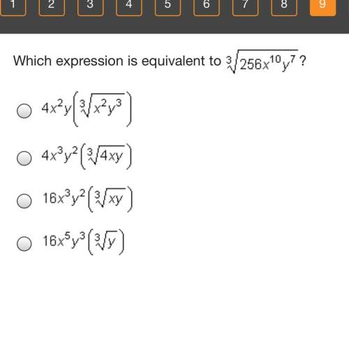Which expression is equivalent to 3 square root 256x^10y^7?