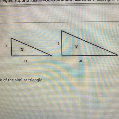 Determine the unknown side of the similar triangle