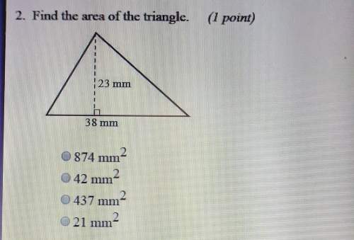 Find the area of the triangle. check my answer asap. you so much! i need this done in 10 min : (