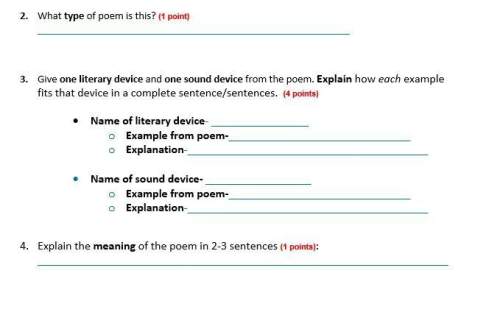 English read poem and answer questions in picture below (the 2nd and 3rd picture are examples) of l