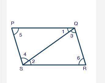 The figure below shows a parallelogram pqrs: a parallelogram pqrs is shown with the diagonal sq. th