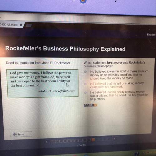Which statement best represents rockefeller’s business philosophy