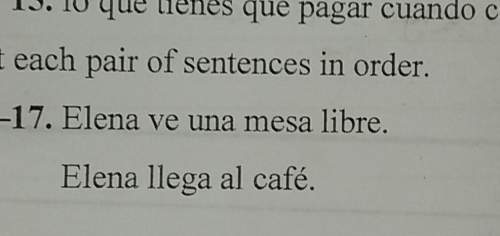 Put each pair of sentences in order. elena ve una mesa libre . elena llega al cafe