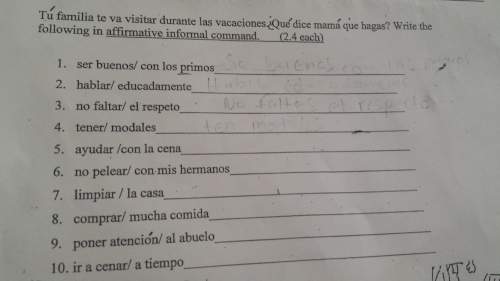 Me with this spanish hw answer with complete sentences
