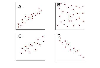 Pl  which scatterplot(s) show a positive correlation?  a) plot b  b) plot d