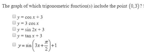 The graph of which trigonometric function(s) include the point (0,3). select three of the following
