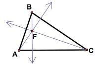 The three altitudes of δabc intersect at point f. point f is the a) centroid.  b) circum