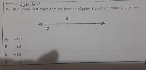 Which number best represents the location of point e on the number line below