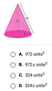 Find the volume of the cone shown below.