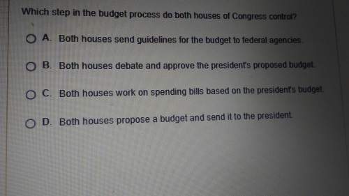 Which step in the budget process do both houses if congress control