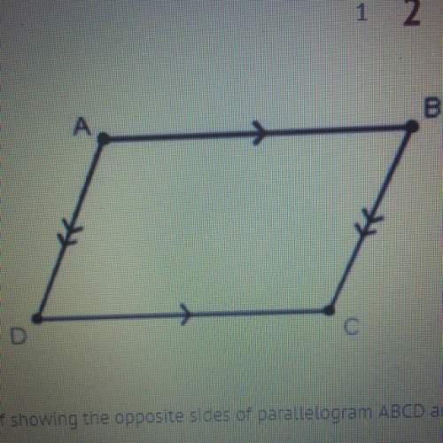 Which step is part of a proof showing the opposite sides of a parallelogram abcd are congruent?