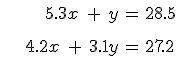 Find the solution to the system of equations given below using substitution. answer quickly