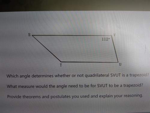 Will give which angle determines whether or not quadrilateral svut is a trapezoid?
