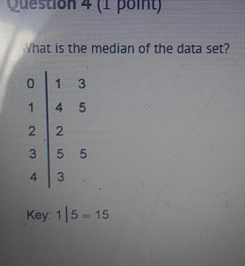 4. what is the median of the data set? ( use picture for problem)  a. 18.5 b. 22&lt;