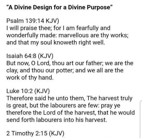 Could you write a paper about how god has a divine design for us and you for those verses in there h