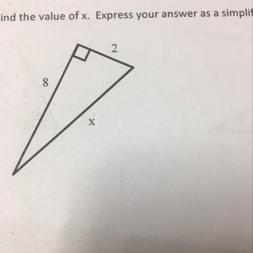 Value of x . express your answer as a simplified radical