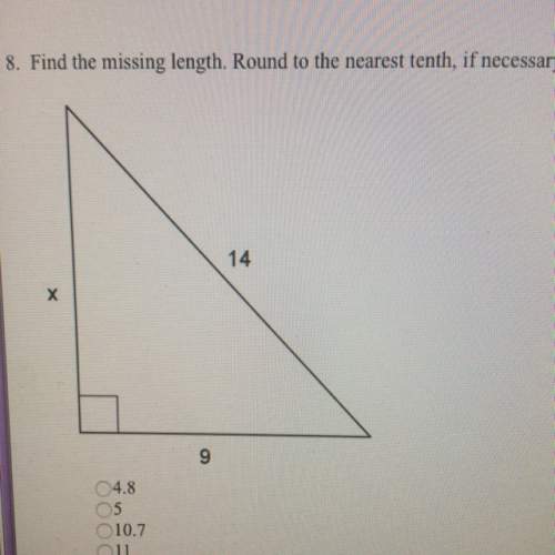 Find the missing length round to the nearest 10th if necessary