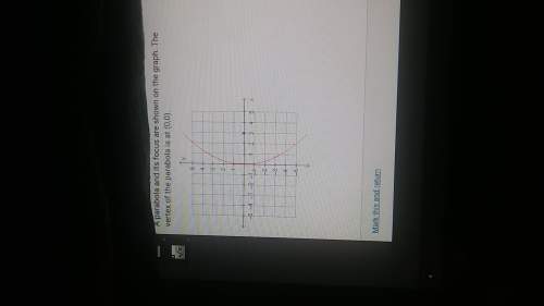 Aparabola and its focus are shown on the graph. the vertex of the parabola is at (0,0). what is the