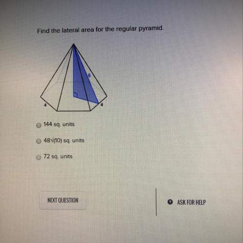 Find the lateral area for the regular pyramid 144 48/10 73