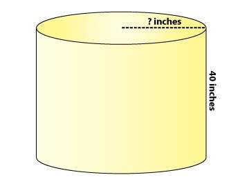 The cylinder shown has a lateral surface area of about 400 square inches. which answer is closest to