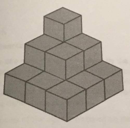 In the diagram, there are 14 cubes glued together to form a solid. each cube has a volume of 1/8in^3