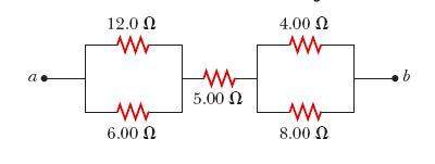 Consider the combination of resistors shown in the figure below.a) find the equivalent r