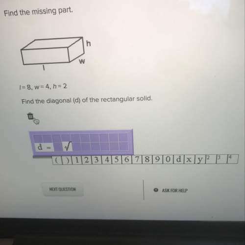 Pls 15 points find the missing part. l=8 w=4 h=2  find th
