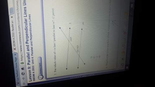 For which value of x is line l parallel to line m?