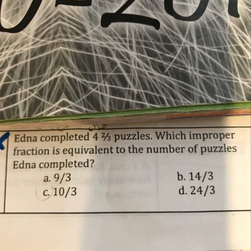 Which improper fraction is equivalent to the number of puzzles edna completed?