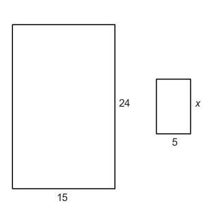 The rectangles shown are similar. what is the value of x?  a. 12