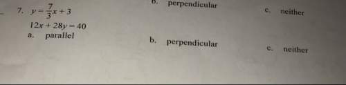 Tell whether the lines for this equation are parallel, perpendicular or neither