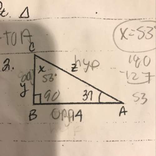 Solve for y and z on the right triangle using sin cos and tan