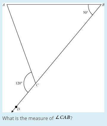 What is the measure of angle c a b?