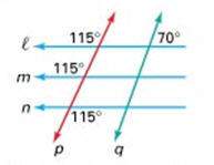 How many angles on the diagram have a measure of 70º?