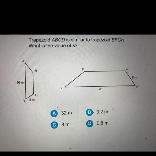 50 abcd is similar to trapezoid efgh. what is the value of s?  32m  3.2m 0