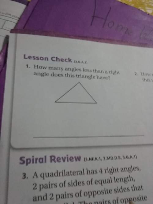 How many angles less than a right angle does this triangle have ?