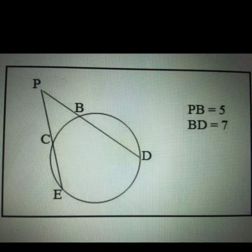 Segments pd and pe have a common point at p. according to the diagram which pair of numbers could re