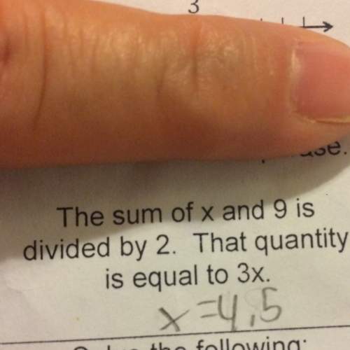 The sum of x and 9 is divided by 2. that quantity is equal to 3x