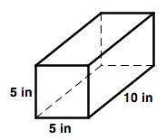 15) what is the volume of this rectangular prism?  a) 20 in3  b) 50 in3  c) 220 in