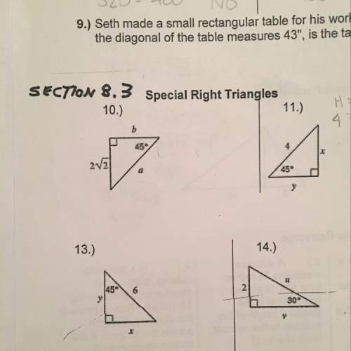 How do you solve special right triangles with 45-45-90