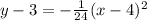 y-3=-\frac{1}{24}(x-4)^2