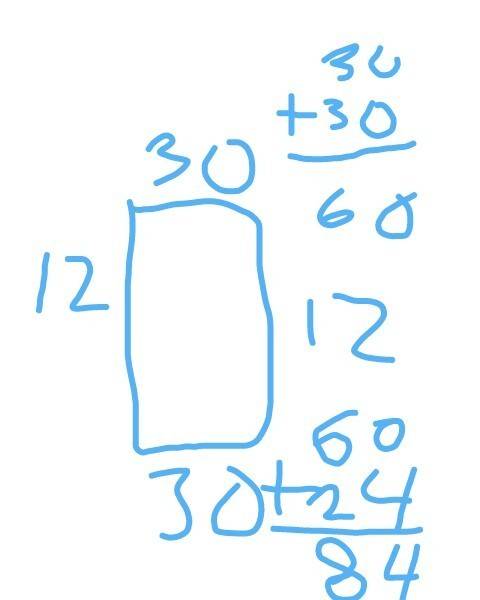 Aswimming pool is a rectangle with semicircles on the end. the rectangle is 12 meters wide and 30 me