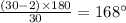 \frac{(30-2)\times 180}{30}=168^{\circ}