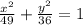 \frac{x^2}{49}+\frac{y^2}{36}=1