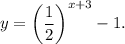 y=\left(\dfrac{1}{2}\right)^{x+3}-1.