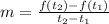 m=\frac{f(t_2)-f(t_1)}{t_2-t_1}