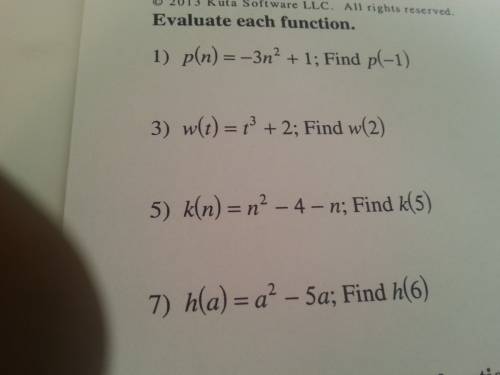 Evaluate each function