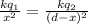 \frac{kq_1}{x^2} = \frac{kq_2}{(d-x)^2}
