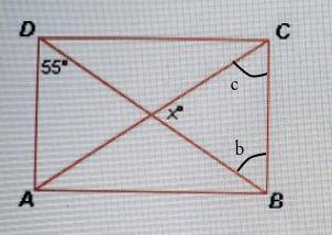 If abcd is a rectangle, and m∠adb=55°, what is the value of x?